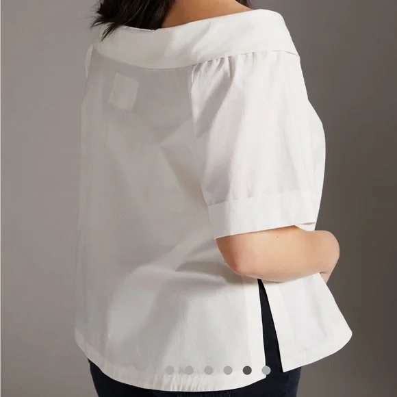 Anthropologie 2X Maeve Off Shoulder Button Down Top EUC - Picture 7 of 9